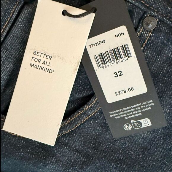 7 For All Mankind The Straight NWT Men's 32 Dark Blue Classic Jeans - Picture 2 of 9